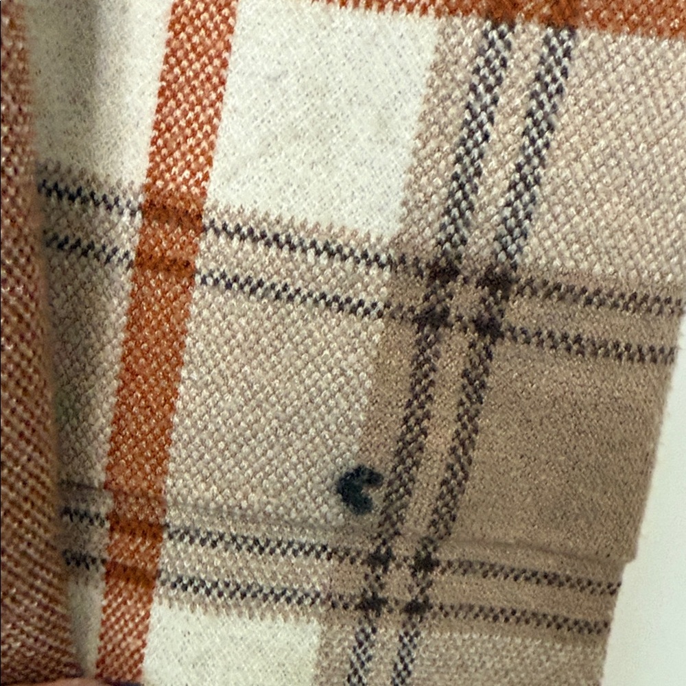 Plaid Open Front Long Cardigan Sweater - Picture 4 of 5